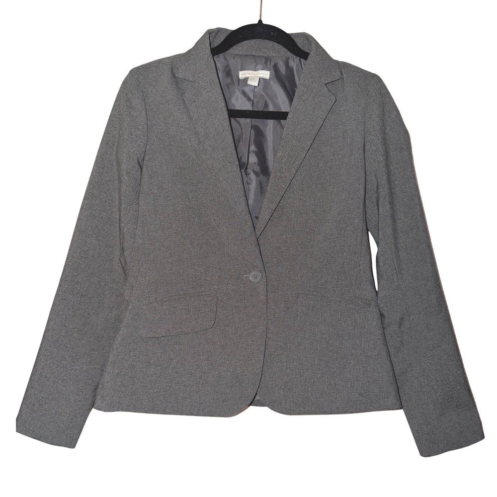 NEW YORK &‎ COMPANY Women's Gray One Button Blazer 4